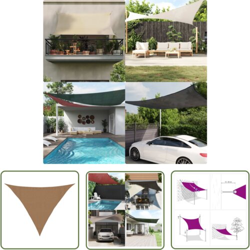  The Living Store Senčno jadro 160 g/m&amp;sup2; taupe 3,5x3,5x4,9 m HDPE - Senčno Jadro, (21743163) Slike