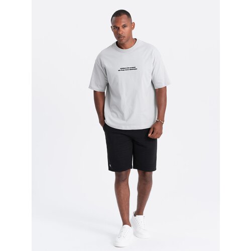 Ombre Men's short ottoman knit sweat shorts - black Cijene