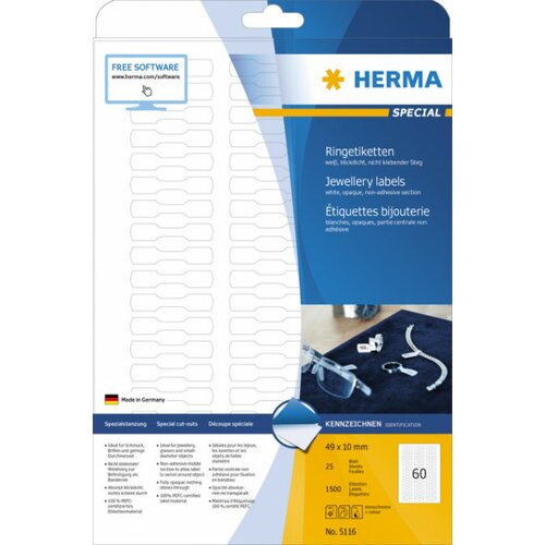 Herma etikete prsten 10x49 A4/60 1/1500 bela ( 02H5116 ) Cene