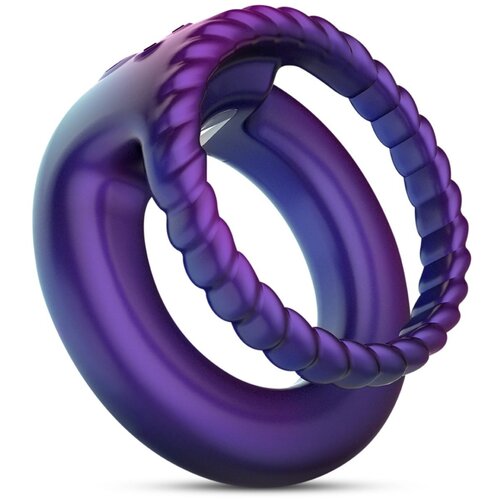Hueman - Jupiter Vibrating Cock and Ball Ring - Purple Slike