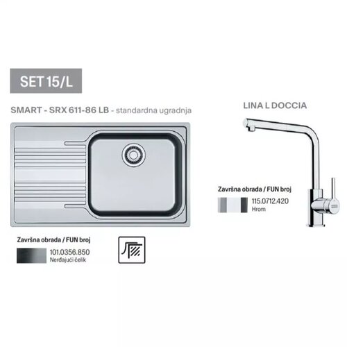 Franke set sudopera SRX 611 86 LB l + slavina Lina L-D Slike