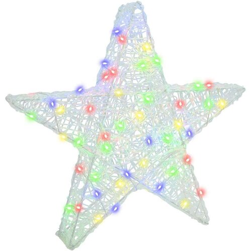 vidaXL 3D zvezda med 50 LED večbarvno 55 x 53.5 x 10 cm Akril Cene