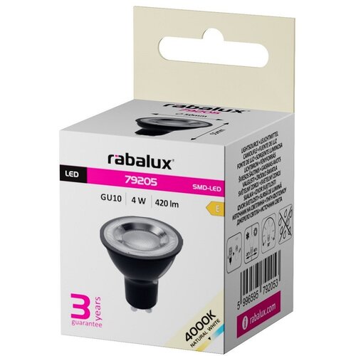 Rabalux LED SIJALICA GU10 NW 4W CRNA 79205 Cene