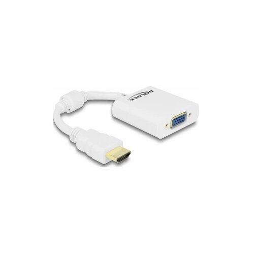 Delock 65346 HDMI / VGA adapter [1x mu&amp;scaron;ki konektor HDMI - 1x ženski konektor VGA] bijela s feritnom jezgrom 12 cm Slike