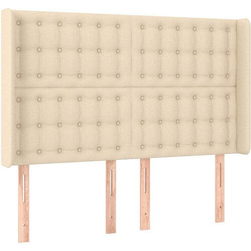  Krevet s oprugama i madracem krem 140 x 190 cm od tkanine Slike