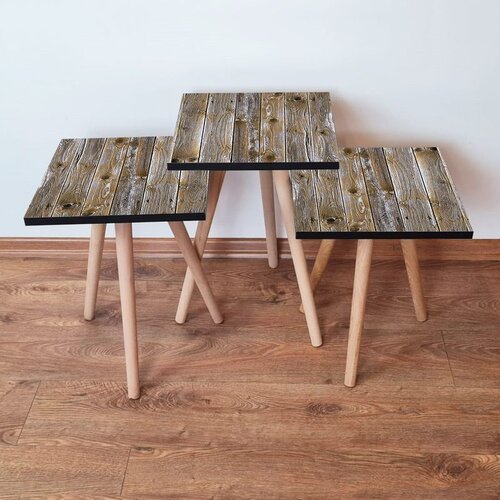 Hanah home Set 3 stočića 3Shp381 Brown Cene