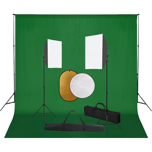 vidaXL foto studijski komplet s softboxi, ozadjem in odbojnikom Cene