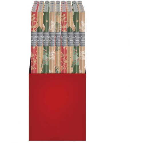  PAPIR OKRASNI ROLA 70X200 CM BOŽIČ KRAFT NOVOLETNI INTERDRUK Slike