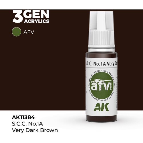 AK Interactive S.C.C. No.1A Very Dark Brown 17ml - 3rd Gen Akrilna Boja AK11384 Cene