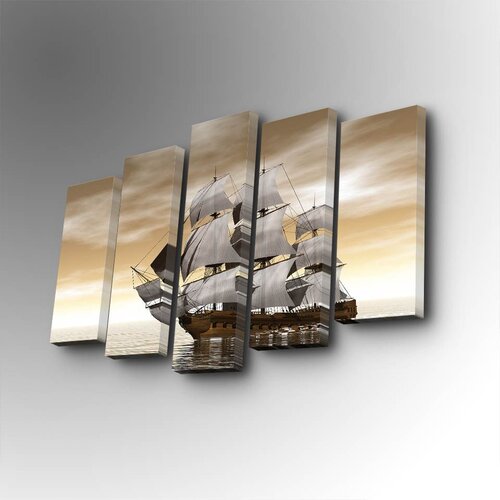 Wallity 5PUC-150 multicolor decorative canvas painting (5 pieces) Cene