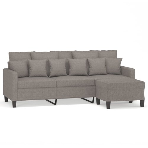 vidaXL Kavč trosed s stolčkom za noge taupe 180 cm blago, (20921350) Cene