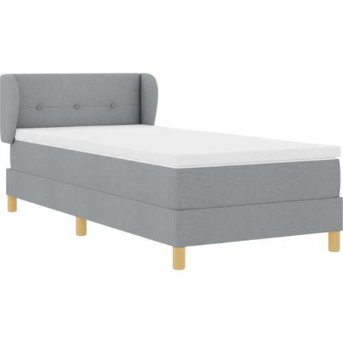 vidaXL Box Spring Krevet s Madracem u Svjetlosivoj, 90x200 cm, Tkanina Cene
