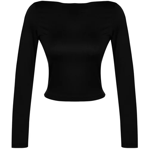 Trendyol Black Cut Out Detailed Slim, Flexible Knitted Blouse