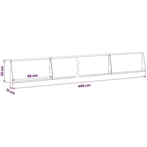  Zid za zadržavanje 6 kom. 80 x 12 x 30 cm Čelik Crna - Crna 80 x 12 x 30 cm 6 x ravni Cene