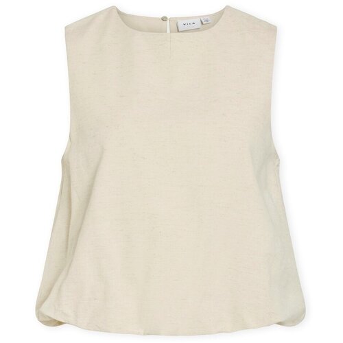 Vila Topi & Bluze Top Prisilla Balloon - Super Light Natural Melange Bež Cene