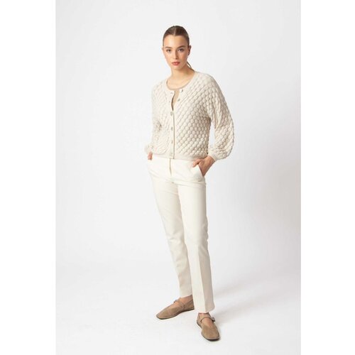 IVKO WOMAN jednobojni kardigan/ strukturni motiv - prljavo bela 251410.011 Slike