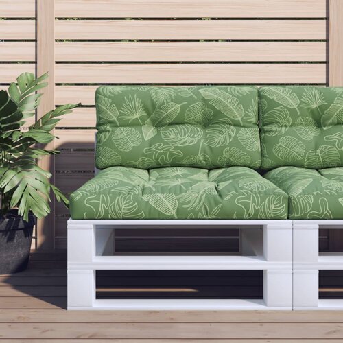 vidaXL Blazina za palete vzorec listja 70x40x12 cm blago Cene