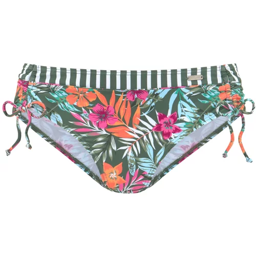 VENICE BEACH Bikini hlačke temno zelena / oranžna / roza / off-bela