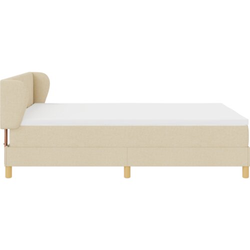 Box Spring Krevet s Madracem u Krem 140x200 cm Tkanina Slike
