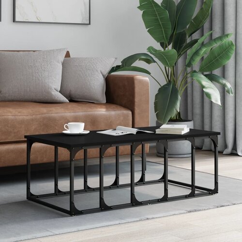 VidaXL Stolić za kavu crni 100 x 50 x 35 5 cm od konstruiranog drva Slike