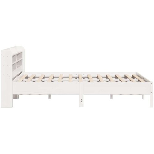 VidaXL Okvir kreveta bez madraca bijeli 140 x 190 cm masivna borovina Slike