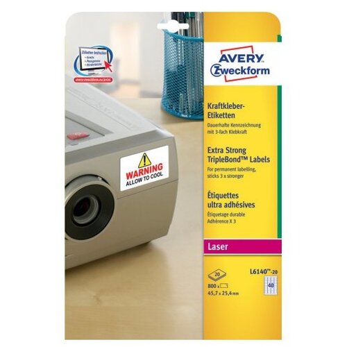 Avery Zweckform Etikete s super močnim lepilom TripleBond, 45,7 x 25,4 mm Slike