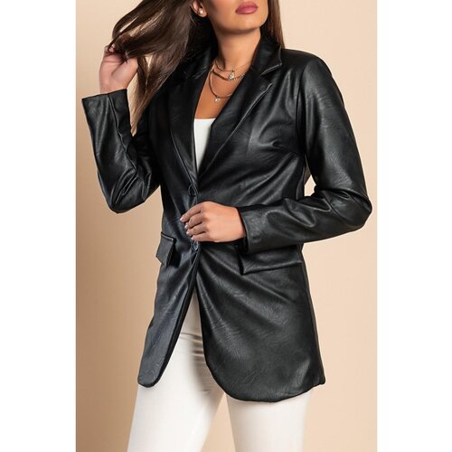 Fenzy blazer iz umetnega usnja 81095, črn Cene