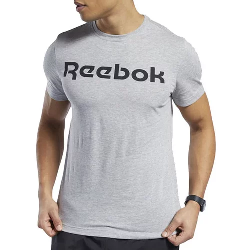 Reebok Majica Graphic Series Linear Logo FP9162 Siva Slim Fit