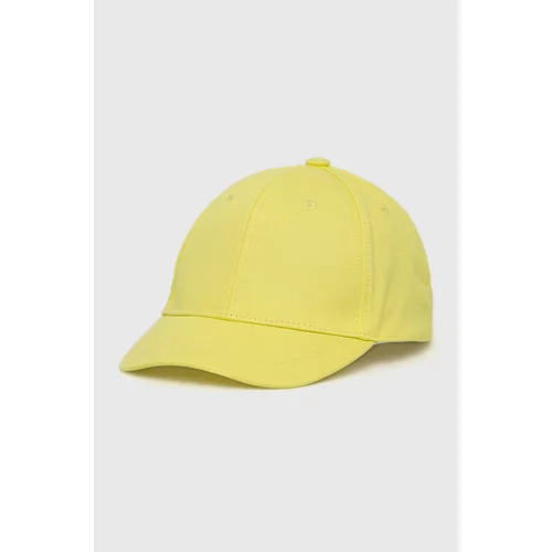 name it Pamučna kapa za djecu boja: žuta, glatka