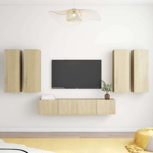  6-dijelni set TV ormarića boja hrasta sonome od iverice Cijene