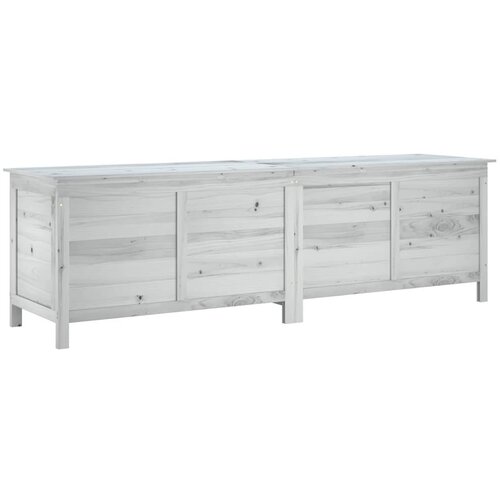  Vrtna kutija za pohranu bijela 198,5x50x56,5cm masivna jelovina Slike