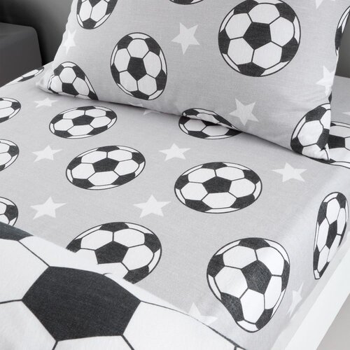 Catherine Lansfield Siva napenjalna flanelna otro&amp;scaron;ka rjuha za zakonsko posteljo 135x190 cm Football Stars &amp;ndash; Slike