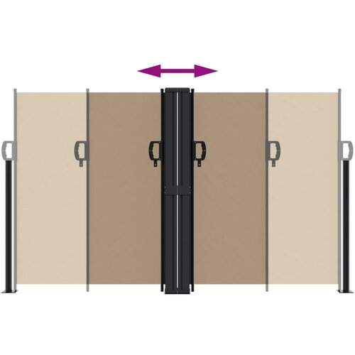  Bočna tenda na uvlačenje smeđesiva 140x1200 cm Slike