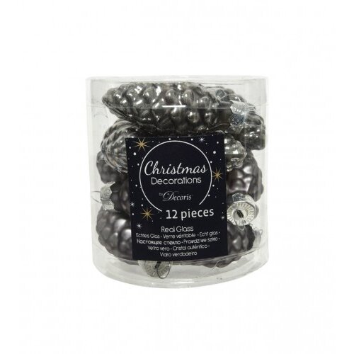 Master ukras za jelku stakleni šišarka 2,5x6cm siva 12/1 12337 Cijene