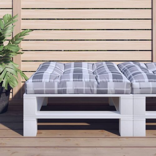 vidaXL Jastuk za palete sivi karirani 70 x 70 x 12 cm od tkanine Cijene