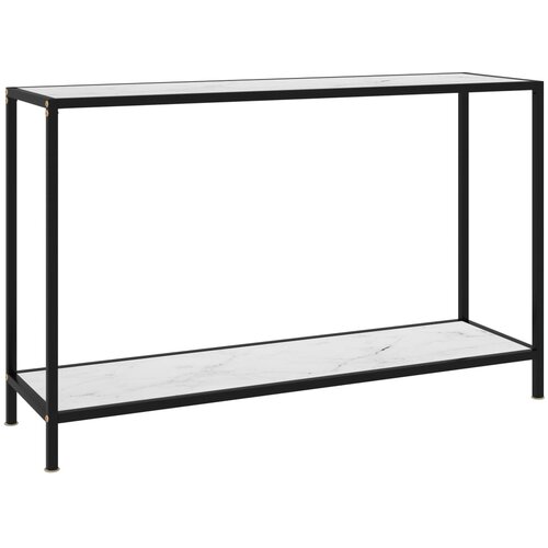 VidaXL Konzolni stol bijeli 120 x 35 x 75 cm od kaljenog stakla Slike