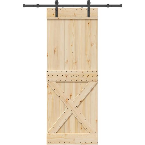 vidaXL Klizna vrata s priborom za montažu 85 x 210 cm masivna borovina Cijene