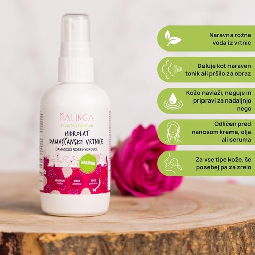 Malinca hidrolat damaščanske vrtnice bio 100ml Cene