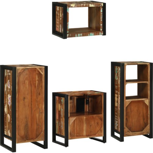 VidaXL Set namje&amp;scaron;taja za kupaonicu 4 pcs Čvrsto reciklirano drvo Slike