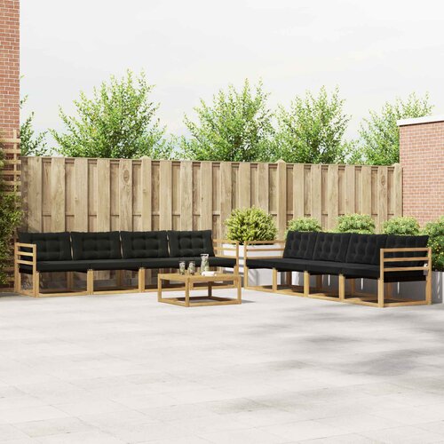  Set vanjskih sofa 9 pcs Bijela i crna 79 x 79 x 37 cm Cene