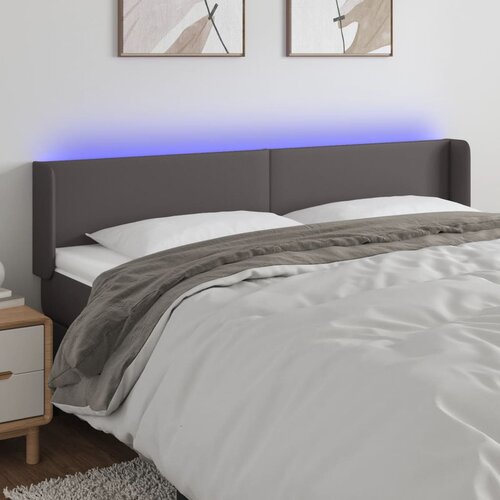vidaXL LED uzglavlje sivo 183x16x78/88 cm umjetna koža Cijene