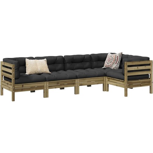 5-dijelni set vrtnih sofa s jastucima od impregnirane borovine Slike