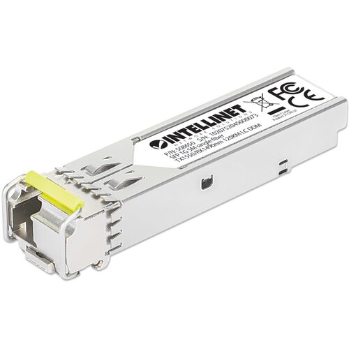 Intellinet Gigabit Fiber WDM Bi-Directional SFP Optical Transceiver Module 1000Base-BX-D (LC) Single-Mode Port, 120 km (75 mi.), BiDi WDM (RX1490 /TX1550), MSA-compliant for Maximum Compatibility, Silver Cene