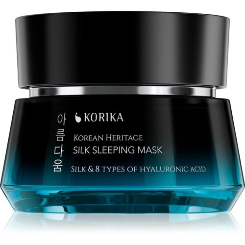 KORIKA Korean Heritage Silk & 8 Types of Hyaluronic Acid Silk Sleeping Mask vlažilna in hranilna maska za obraz za noč 50 ml Cene