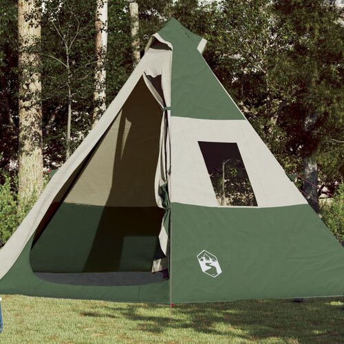 vidaXL Šator za kampiranje za 7 osobe zeleni 350x350x280 cm taft 185T Cijene