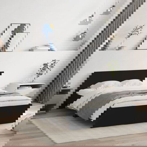  The Living Store Posteljni okvir z vzglavjem črn 120x200 cm - Posteljni Okvir, (21501520) Slike