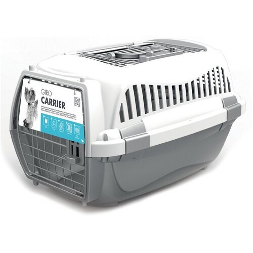 M Pets transporter 57,2 x 36,5 x 32,76 cm - M sivo bijeli Slike