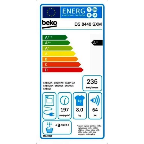 Beko ma&amp;scaron;ina za su&amp;scaron;enje ve&amp;scaron;a DS 8440 SXM Slike