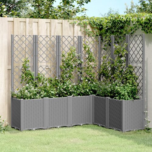 vidaXL Vrtna sadilica s rešetkom svjetlosiva 160 x 120 x 140 cm PP Cijene