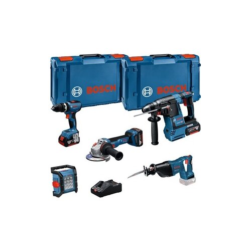 Bosch set alata GSB 18V-65 + GBH 18V-26 + GWS 18V-11 + GSA 18V-LI + GLI 18V-1200 C + 3x5.0Ah baterija + GAL brzi punjač Cene
